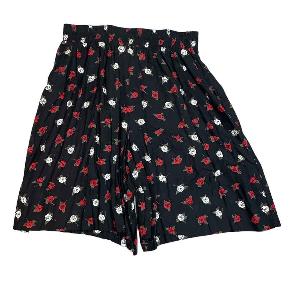 90s Culottes White & Red Roses Norton McNaughton Size 14